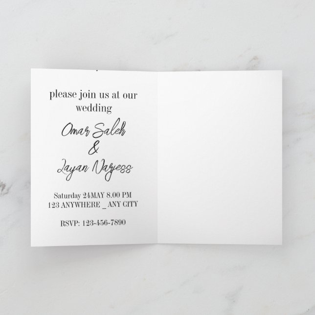 Invitation joyeuse de mariage (Intérieur)