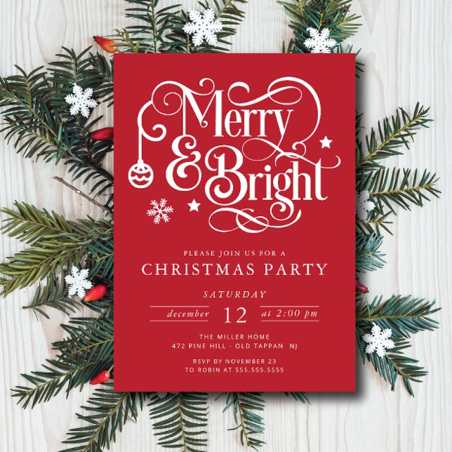 Invitation Joyeuse et brillante fête de Noël (Créateur téléchargé)