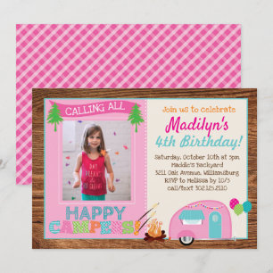Invitation Joyeuse fête d'anniversaire en photo de Camper Gir
