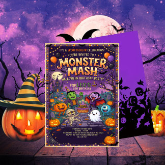 Invitation Joyeuse fête d'anniversaire Halloween pour les enf