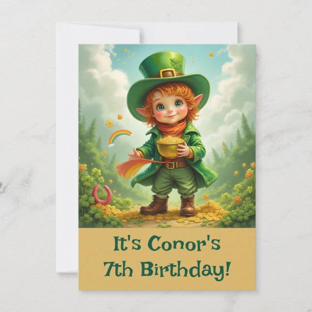 Invitation Joyeuse fête de la Saint Patrick de l'enfant de Le (Devant)