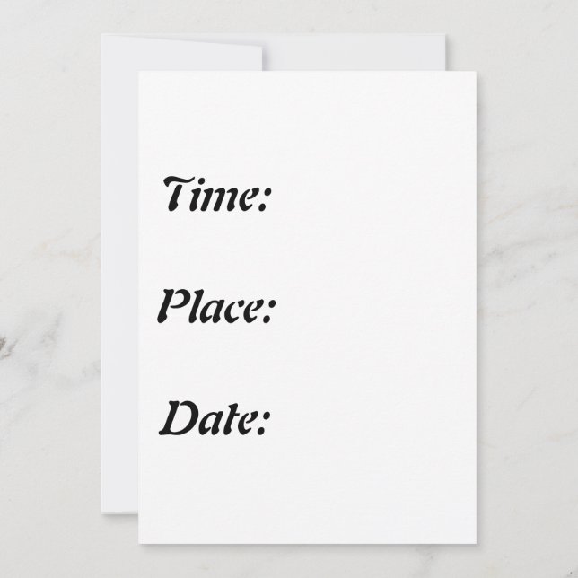 Invitation Joyeuse fête de Pourim (Dos)