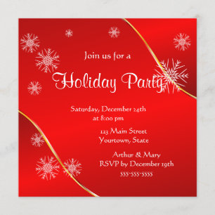 Invitation Joyeuse fête de vacances sur Red