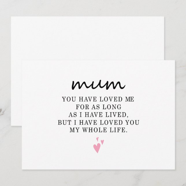 Invitation Joyeuse Fête des mères Cadeau Maman Anniversaire p (Devant / Derrière)