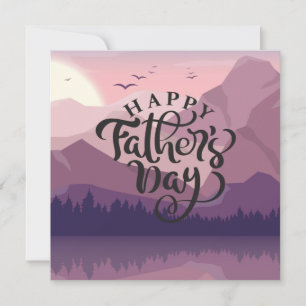 Invitation Joyeuse fête des Pères avec montagnes Plaque Étiqu