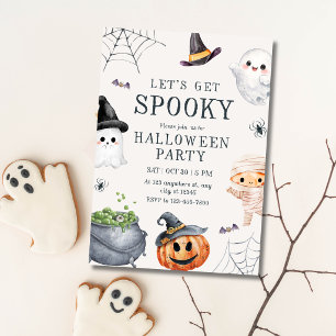 Invitation Joyeuse Fête d'Halloween pour Enfants avec Fantôme