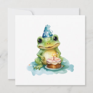 Invitation Joyeuse grenouille mignonne d'anniversaire