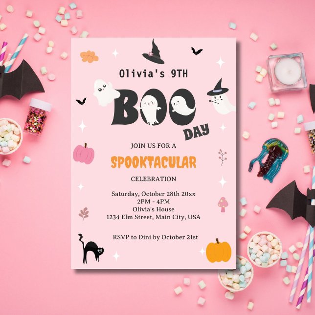 Invitation Joyeuse Journée de la Boo | Fête éffrayante de la  (Créateur téléchargé)