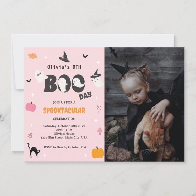 Invitation Joyeuse Journée de la Boo | Photo de la fête de la (Devant)
