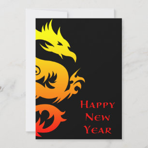 Invitation joyeuse nouvelle année chinoise : année du dragon 