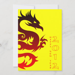 Invitation joyeuse nouvelle année chinoise : année du dragon