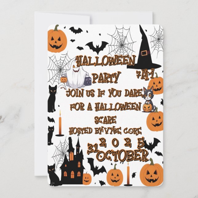 Invitation Joyeuse oeuvre Citrouille d'Halloween (Devant)