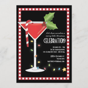 Invitation Joyeuse petite fête de vacances de cocktail de