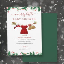 Joyeuse petite fille de Noël en hiver Baby Shower
