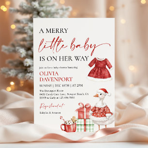 Invitation Joyeuse petite fille d'hiver de Noël Baby Shower