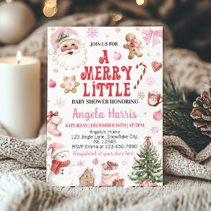 Invitation Joyeuse petite rétro Noël Santa Baby Shower