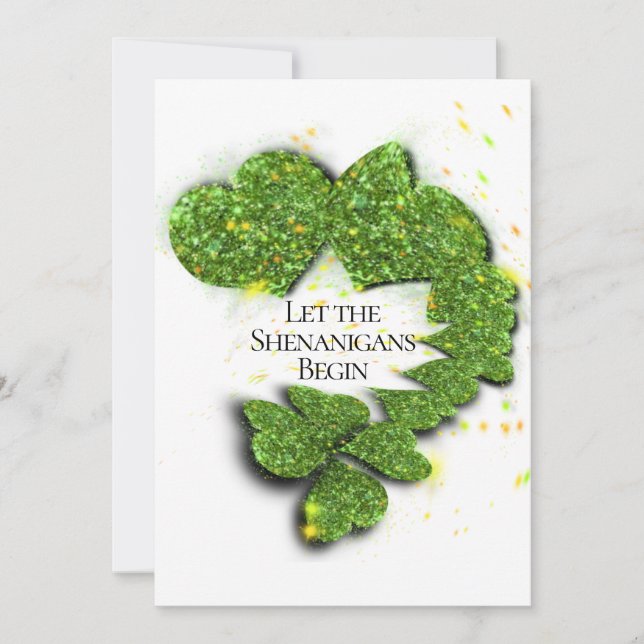 Invitation Joyeuse Saint Patrick, que les Shenanigans commenc (Devant)