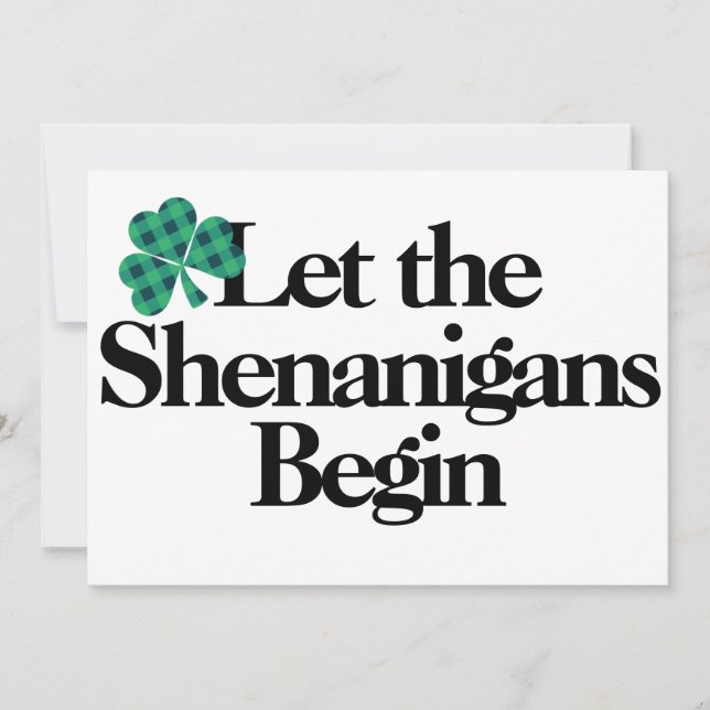 Invitation Joyeuse Saint Patrick, que les Shenanigans commenc (Devant)