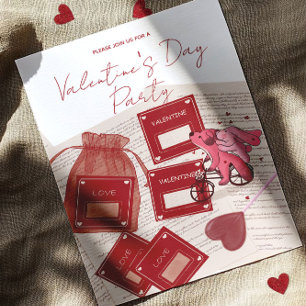 Invitation Joyeuse Saint-Valentin – Billets & Chiot à Bicycle