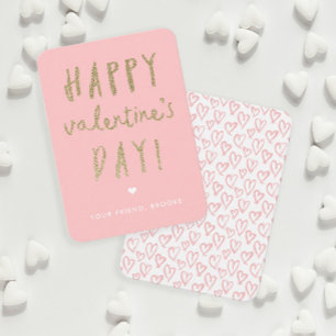 Invitation Joyeuse Saint-Valentin en classe avec paillettes d