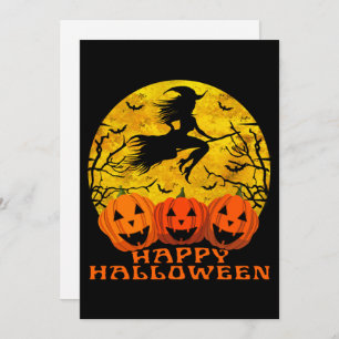 Invitation Joyeuse Sorcière Halloween dans la chambre