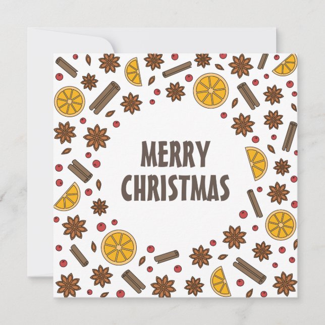Invitation Joyeuses épices de Noël nourriture de saison (Devant)