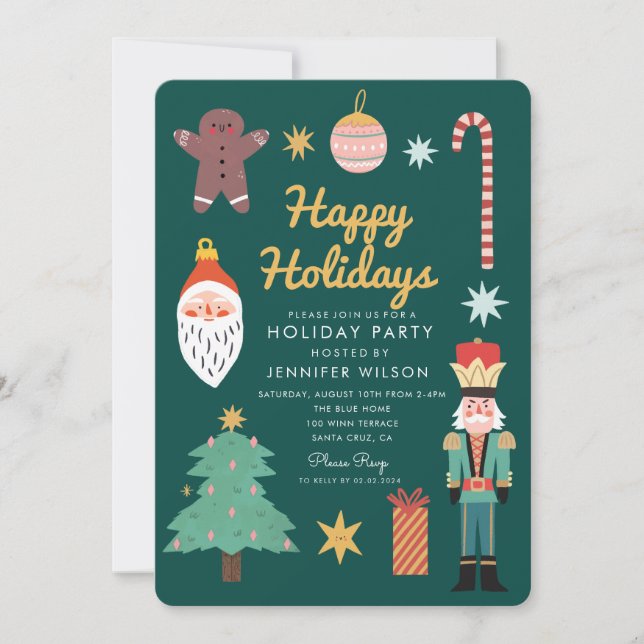 Invitation Joyeuses fêtes NoëlJoyeuse fête de vacances Whimsi (Devant)