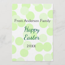 Joyeuses Pâques pois gris vert nom de famille