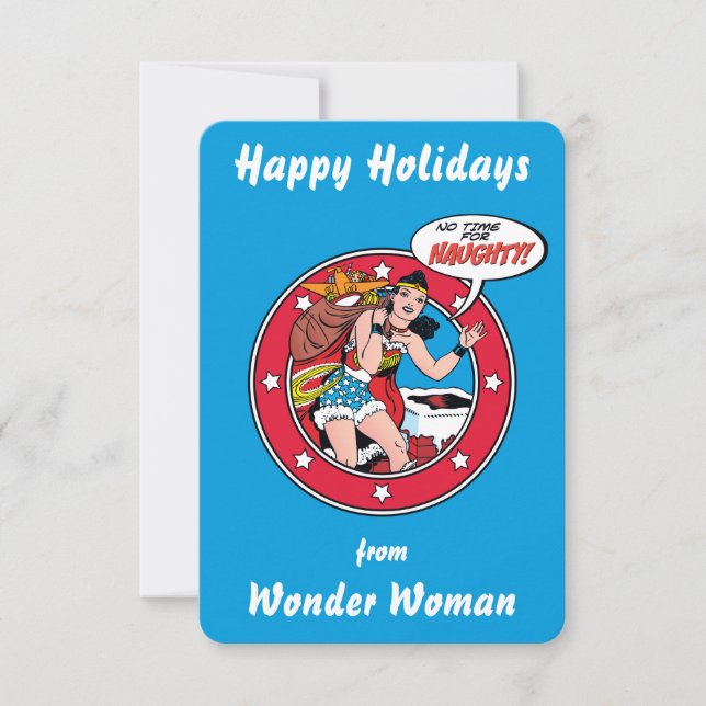 Invitation Joyeuses Vacances De Wonder Woman (Devant)