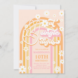 Invitation Joyeux 10e anniversaire Boho Rainbow Peace Out Sin