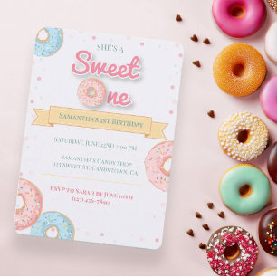 Invitation Joyeux 1er Anniversaire Donut Sweet One