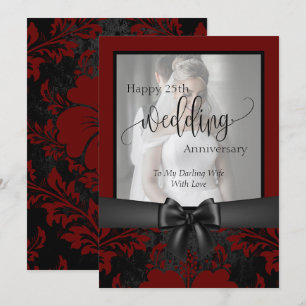Invitation Joyeux 25e anniversaire de mariage photo tradition