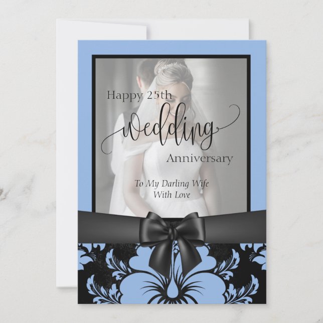 Invitation Joyeux 25e anniversaire de mariage photo tradition (Devant)