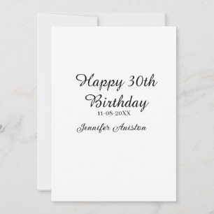 Invitation Joyeux 30e anniversaire ajouter nom date élégant s