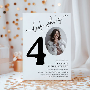 Invitation Joyeux 40 ans ! Photo Moderne pour les 40 ans