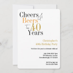 Invitation Joyeux 40e Anniversaire Tchin et Bières Fête Minim