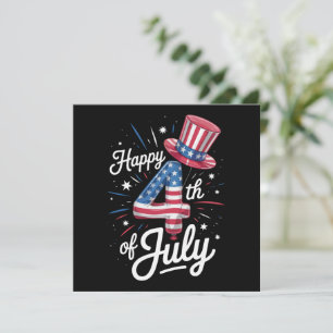 Invitation Joyeux 4 juillet Drapeau américain patriotique USA