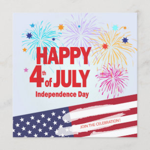 Invitation Joyeux 4 juillet Fêtes Indépendance Personnaliser