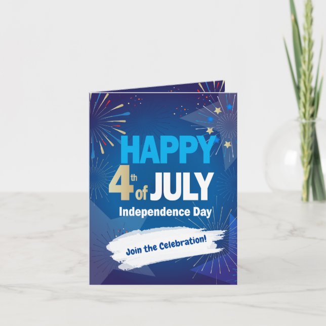 Invitation Joyeux 4 juillet Fêtes Indépendance Personnaliser (Devant)