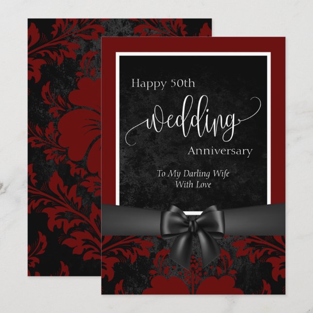 Invitation Joyeux 50e anniversaire de mariage photo tradition (Devant / Derrière)