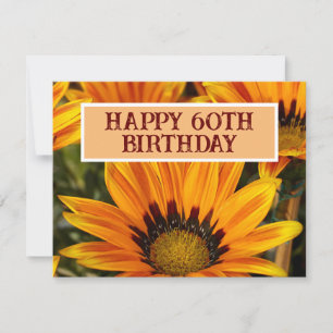 INVITATION JOYEUX 60E ANNIVERSAIRE TOURNESOL FLEUR