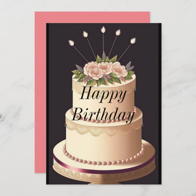 Invitation Joyeux anniversaire (Devant / Derrière)