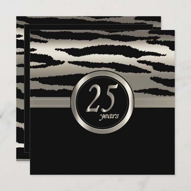 Invitation Joyeux Anniversaire 25 Ans (Devant / Derrière)