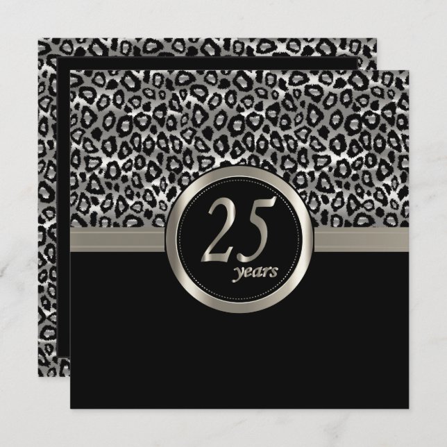 Invitation Joyeux Anniversaire 25 Ans (Devant / Derrière)