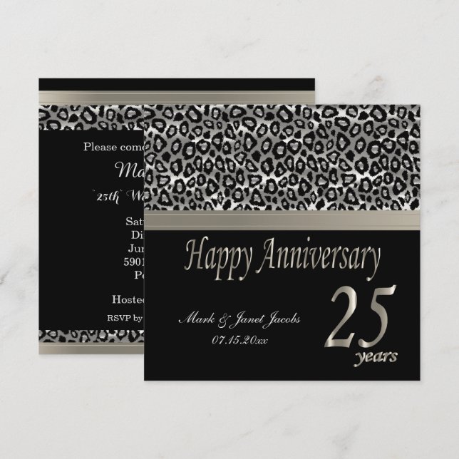 Invitation Joyeux anniversaire 25 ans (Devant / Derrière)