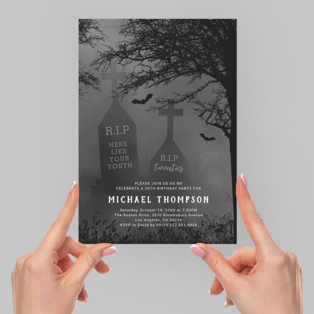 Invitation Joyeux anniversaire 30 ans, RIP à mes 20 ans (Créateur téléchargé)