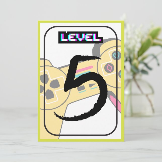 Invitation Joyeux anniversaire - 5e anniversaire - Niveau sup (Debout devant)