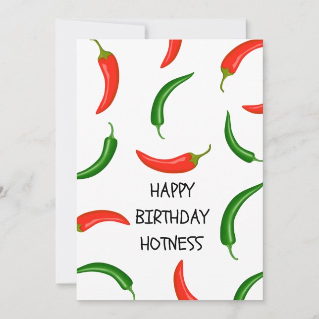Invitation Joyeux anniversaire à ma Hot Lover Chili Card (Devant)