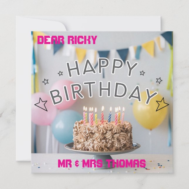 Invitation Joyeux anniversaire à vous ! 🎉 🎂 (Devant)