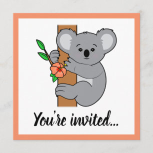 Invitation Joyeux anniversaire au koala mignon